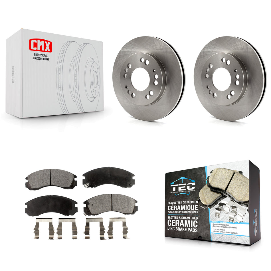 Front Brake Rotor & Ceramic Pad Kit For Eagle Talon Plymouth Laser Mitsubishi Eclipse AWD K8T-100273
