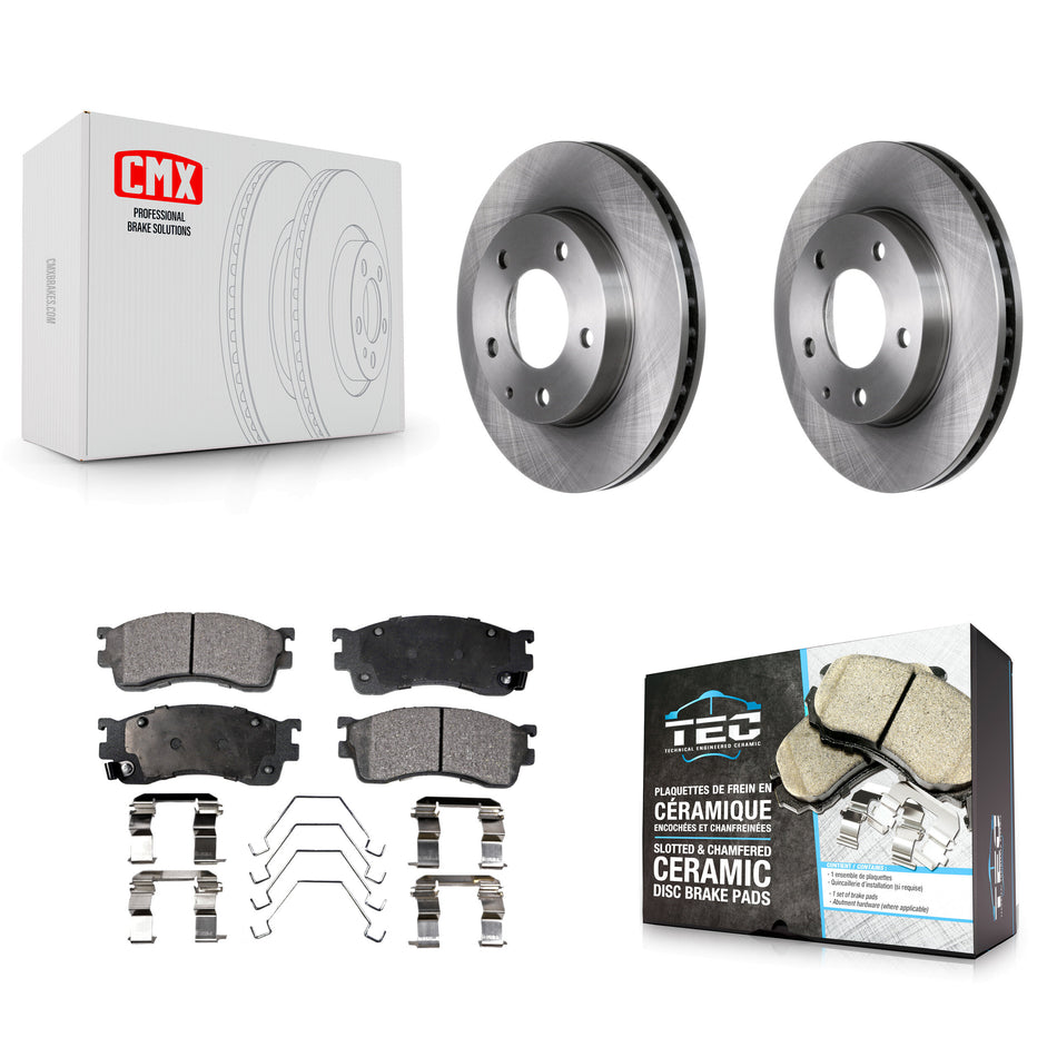 Front Disc Brake Rotors And Ceramic Pads Kit For Mazda Protege Protege5 K8T-100281