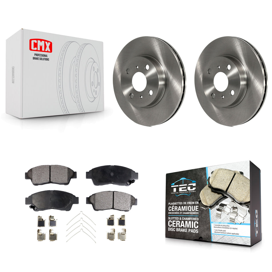 Front Disc Brake Rotors And Ceramic Pads Kit For 1993-1997 Toyota Corolla Geo Prizm K8T-100283