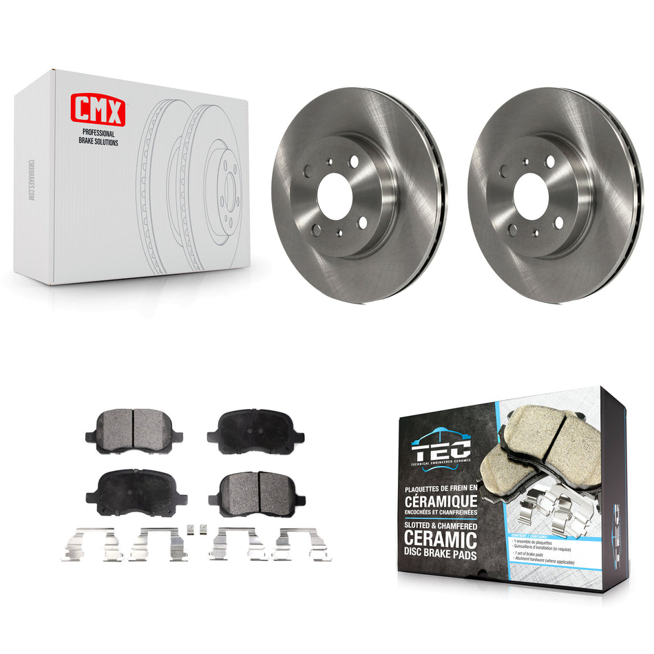 Front Disc Brake Rotors And Ceramic Pads Kit For 1998-2002 Toyota Corolla Chevrolet Prizm K8T-100284