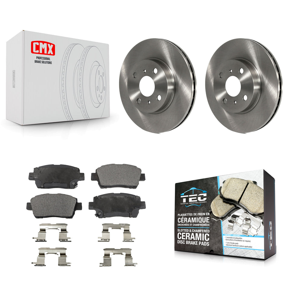 Front Disc Brake Rotors And Ceramic Pads Kit For 2001-2003 Toyota Prius K8T-100285