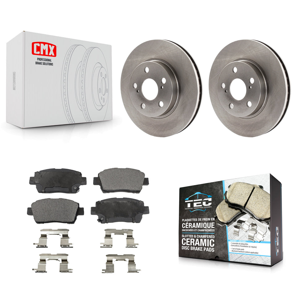 Front Disc Brake Rotors And Ceramic Pads Kit For 2000 Toyota Celica GT K8T-100296