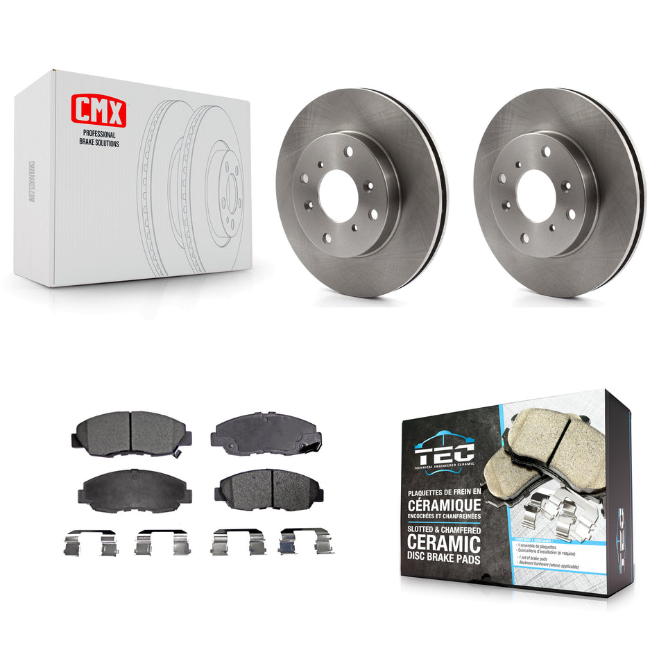 Front Disc Brake Rotors And Ceramic Pads Kit For 1998-2002 Honda Accord Sedan with 2.3L K8T-100309