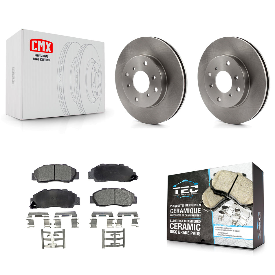 Front Disc Brake Rotors And Ceramic Pads Kit For 1993-1994 Honda Prelude VTEC K8T-100310