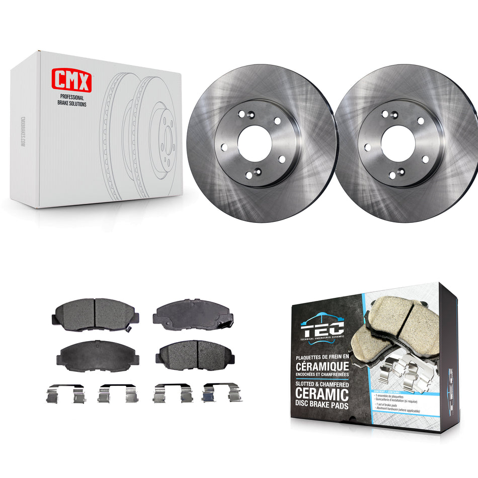 Front Disc Brake Rotors And Ceramic Pads Kit For 2011 Honda Civic GX K8T-100312