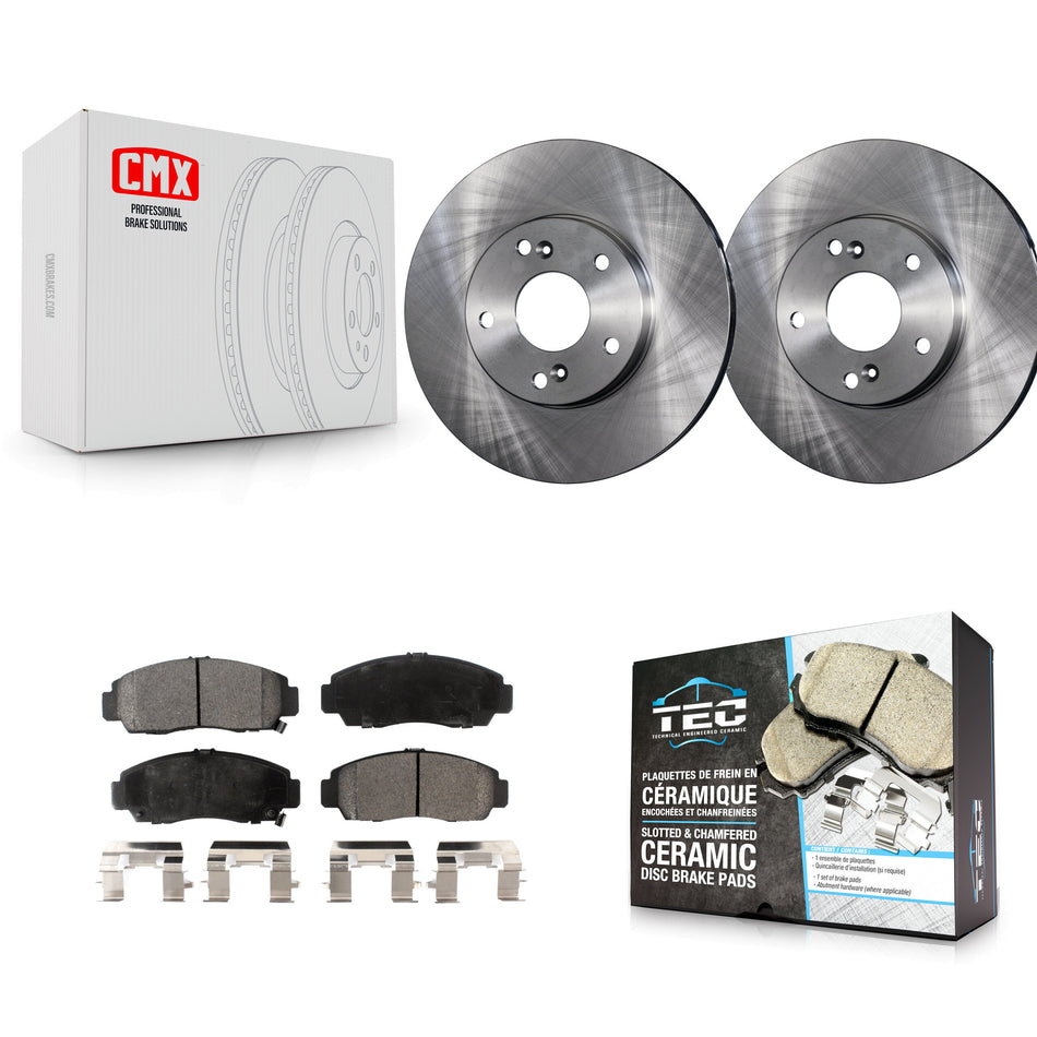 Front Brake Rotor & Ceramic Pad Kit For 2005 Honda Accord With 282mm Diameter K8T-100314