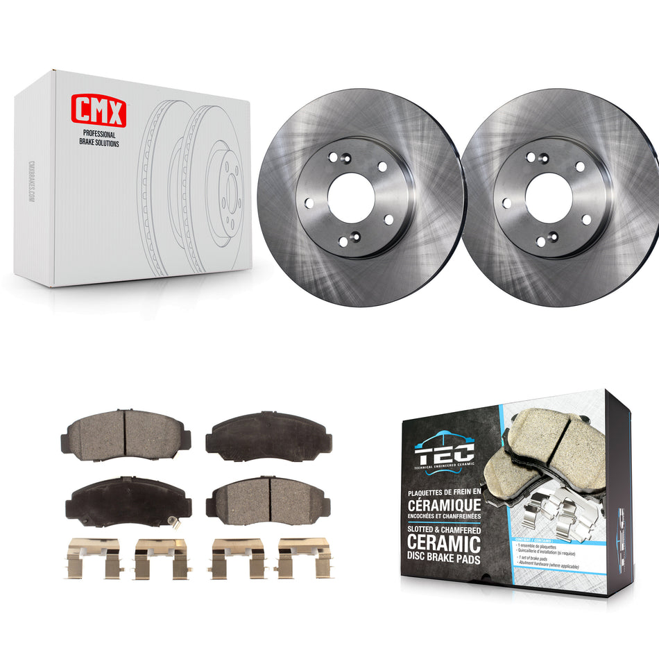Front Disc Brake Rotors And Ceramic Pads Kit For Honda Accord Civic Acura CSX K8T-100316