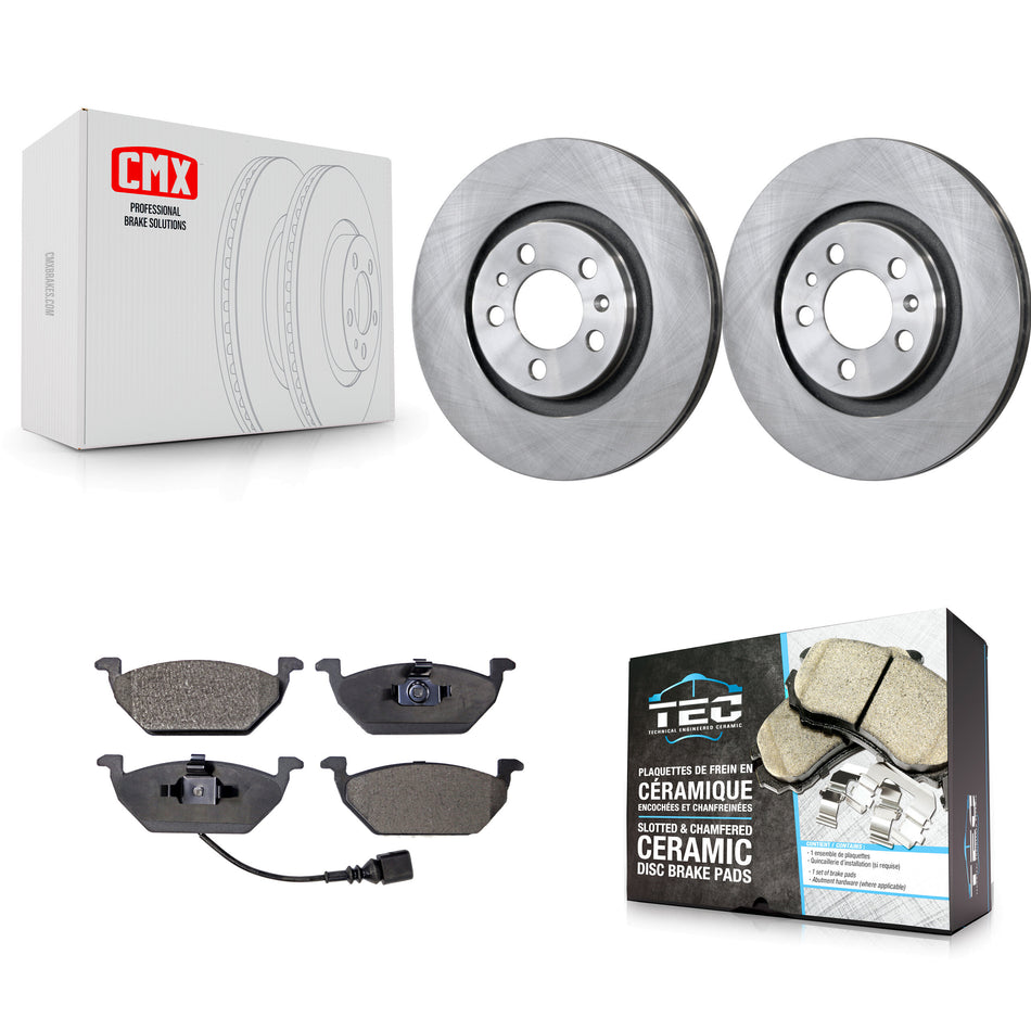 Front Disc Brake Rotors And Ceramic Pads Kit For Volkswagen Jetta Beetle Golf City K8T-100320