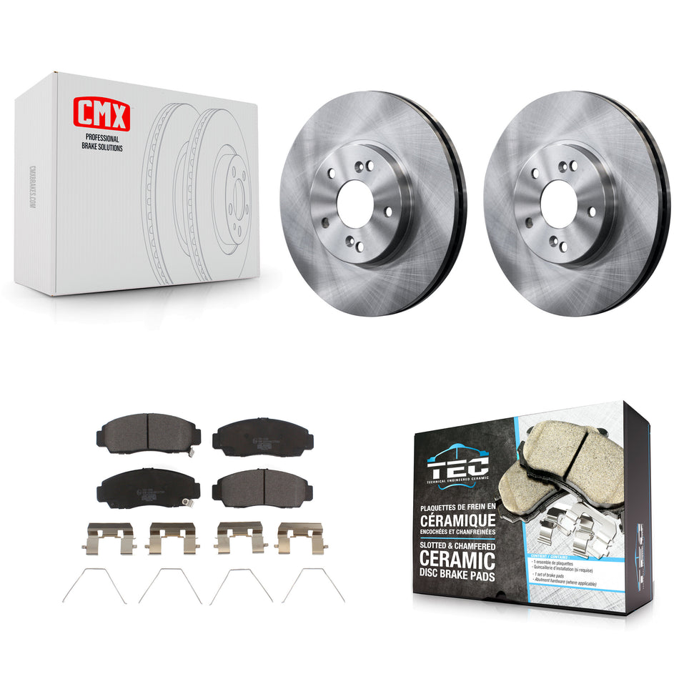 Front Disc Brake Rotors And Ceramic Pads Kit For Honda Accord Acura TSX K8T-100324