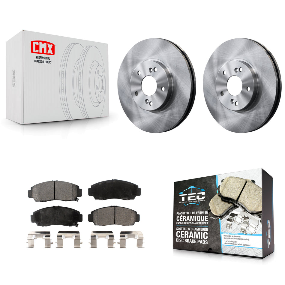Front Disc Brake Rotors And Ceramic Pads Kit For Honda Accord Acura TL TSX CL K8T-100325
