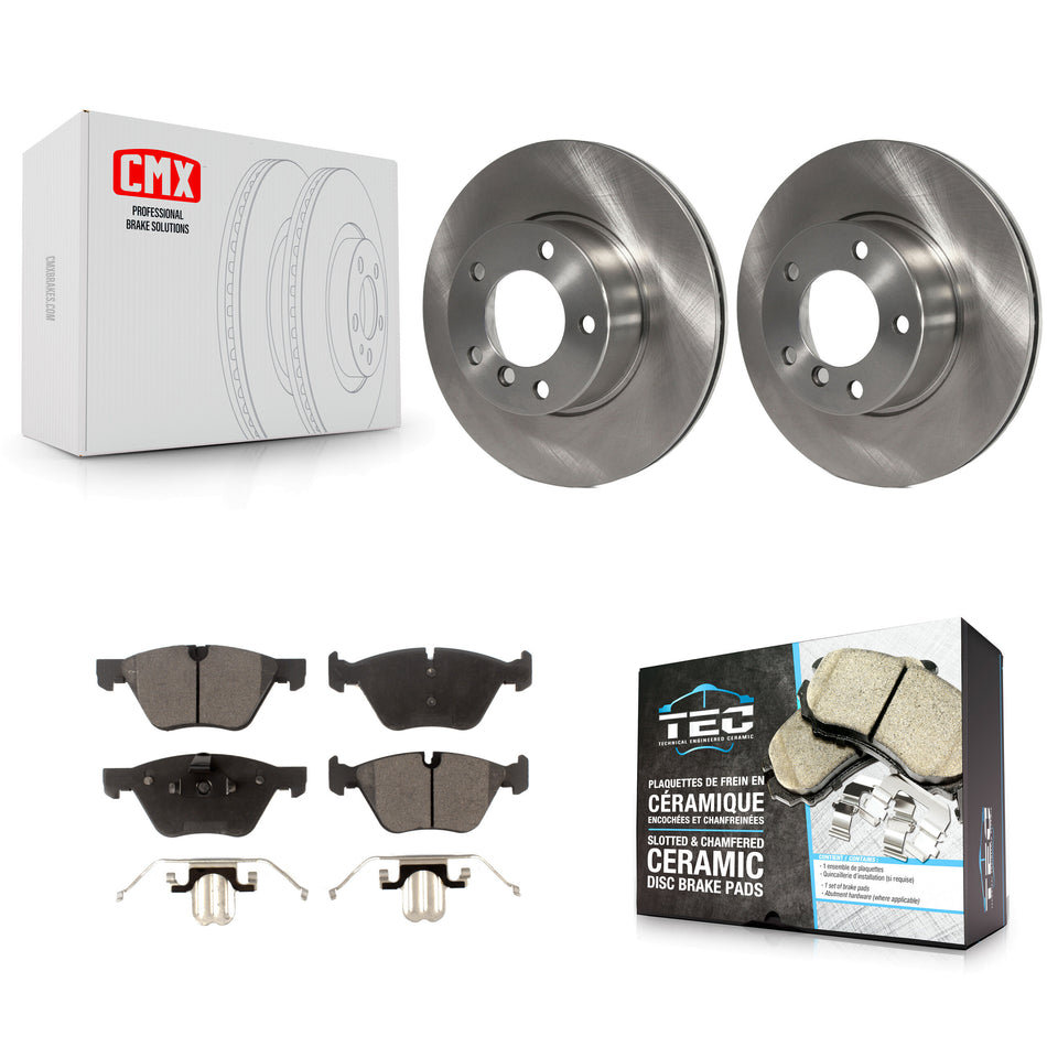 Front Disc Brake Rotors And Ceramic Pads Kit For BMW 528i 525i K8T-100329