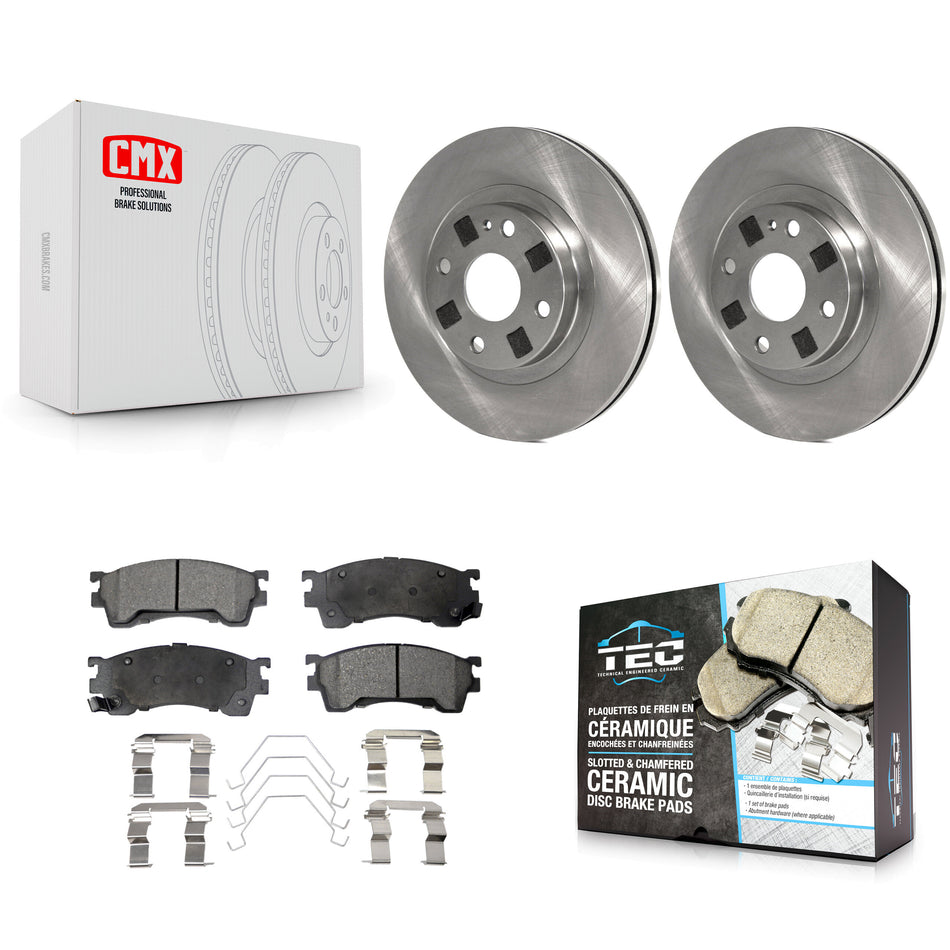 Front Disc Brake Rotors And Ceramic Pads Kit For 1999-2000 Mazda Protege 1.8L K8T-100334
