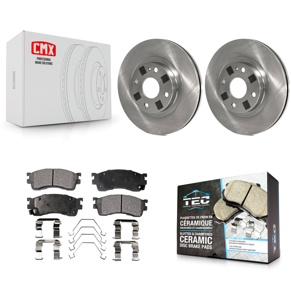 Front Disc Brake Rotors And Ceramic Pads Kit For Mazda Protege K8T-100335