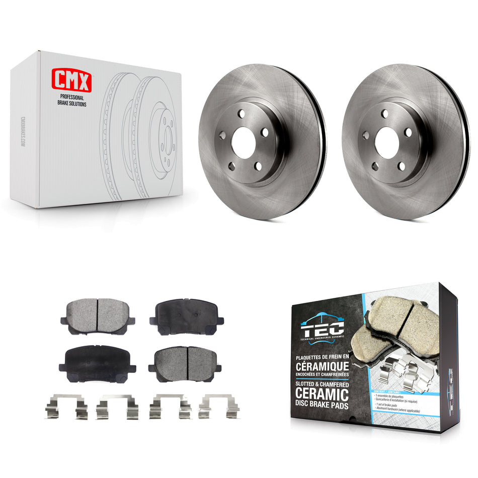 Front Disc Brake Rotors And Ceramic Pads Kit For 2003-2008 Toyota Corolla Matrix Pontiac Vibe K8T-100344