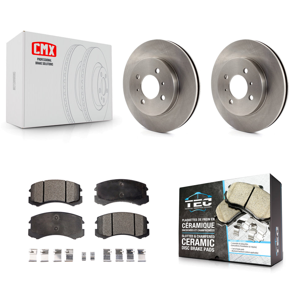 Front Disc Brake Rotors And Ceramic Pads Kit For Mitsubishi Lancer K8T-100351