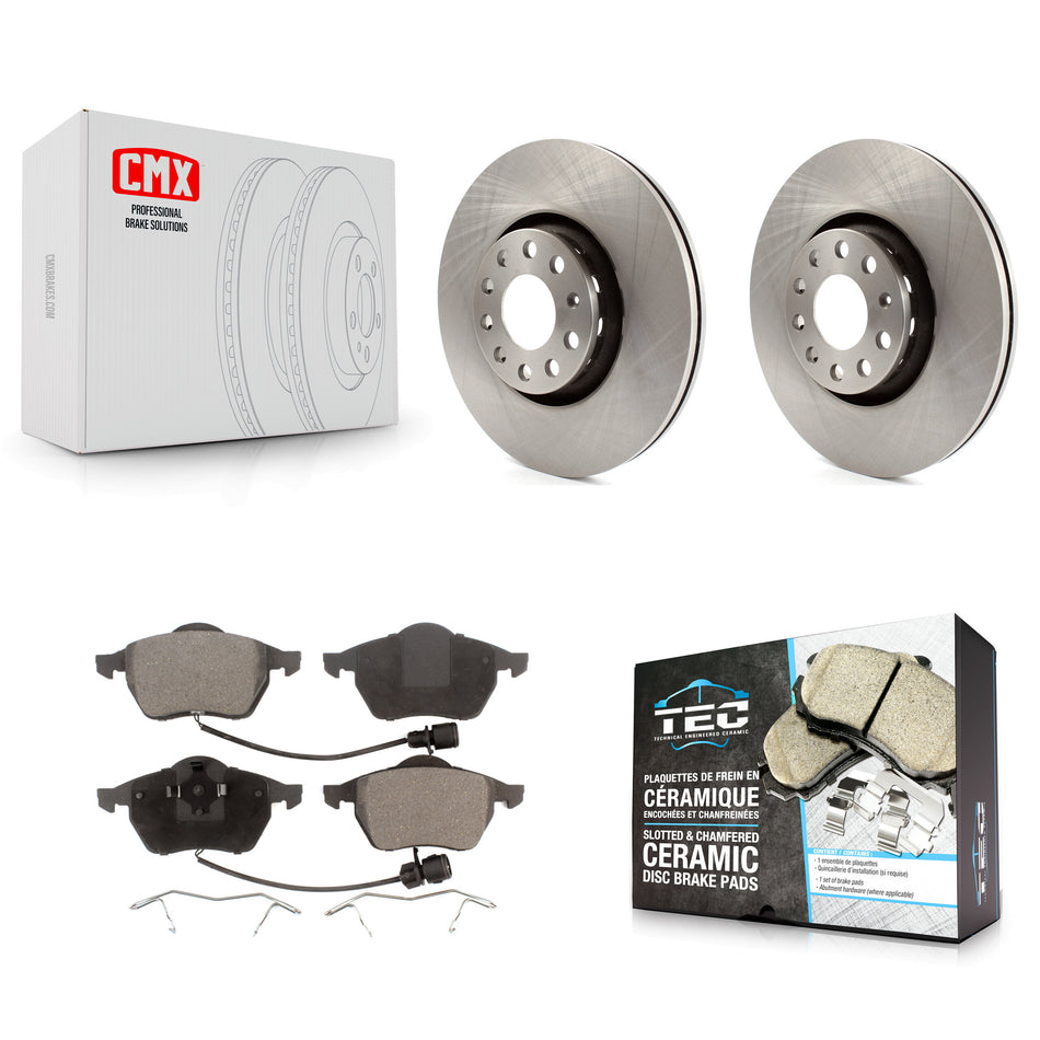 Front Disc Brake Rotors And Ceramic Pads Kit For 1997-1999 Audi A8 Quattro K8T-100356