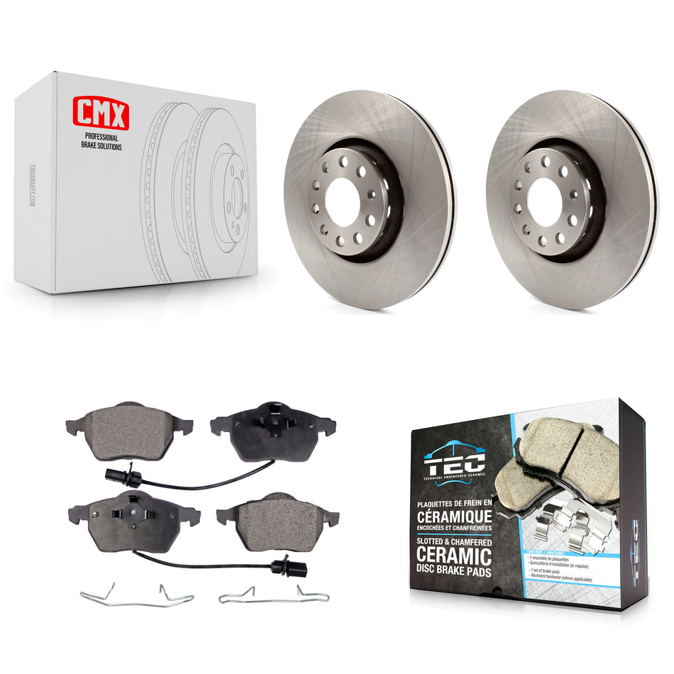 Front Disc Brake Rotors And Ceramic Pads Kit For Audi A4 Quattro A6 S4 S6 K8T-100358