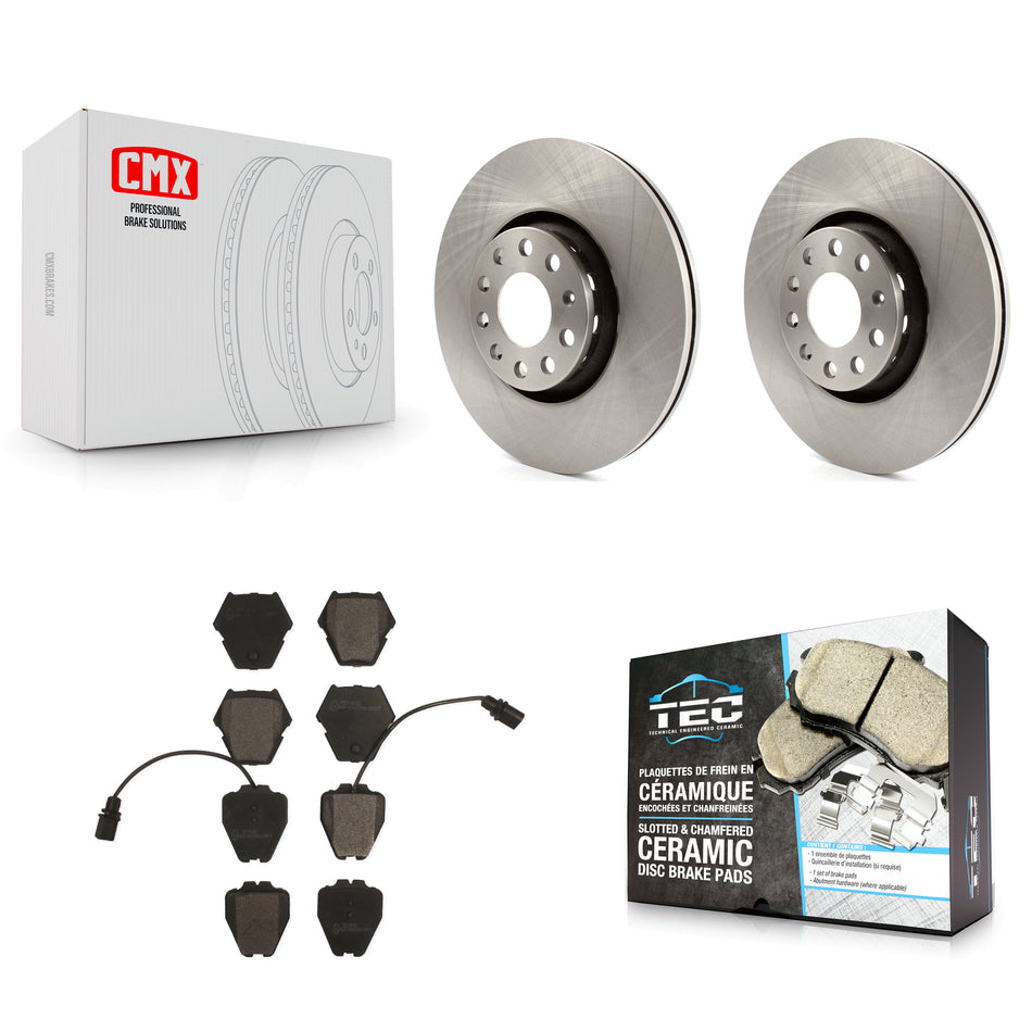 Front Disc Brake Rotors And Ceramic Pads Kit For 2000 Audi A8 Quattro With 323mm Diameter Rotor K8T-100359