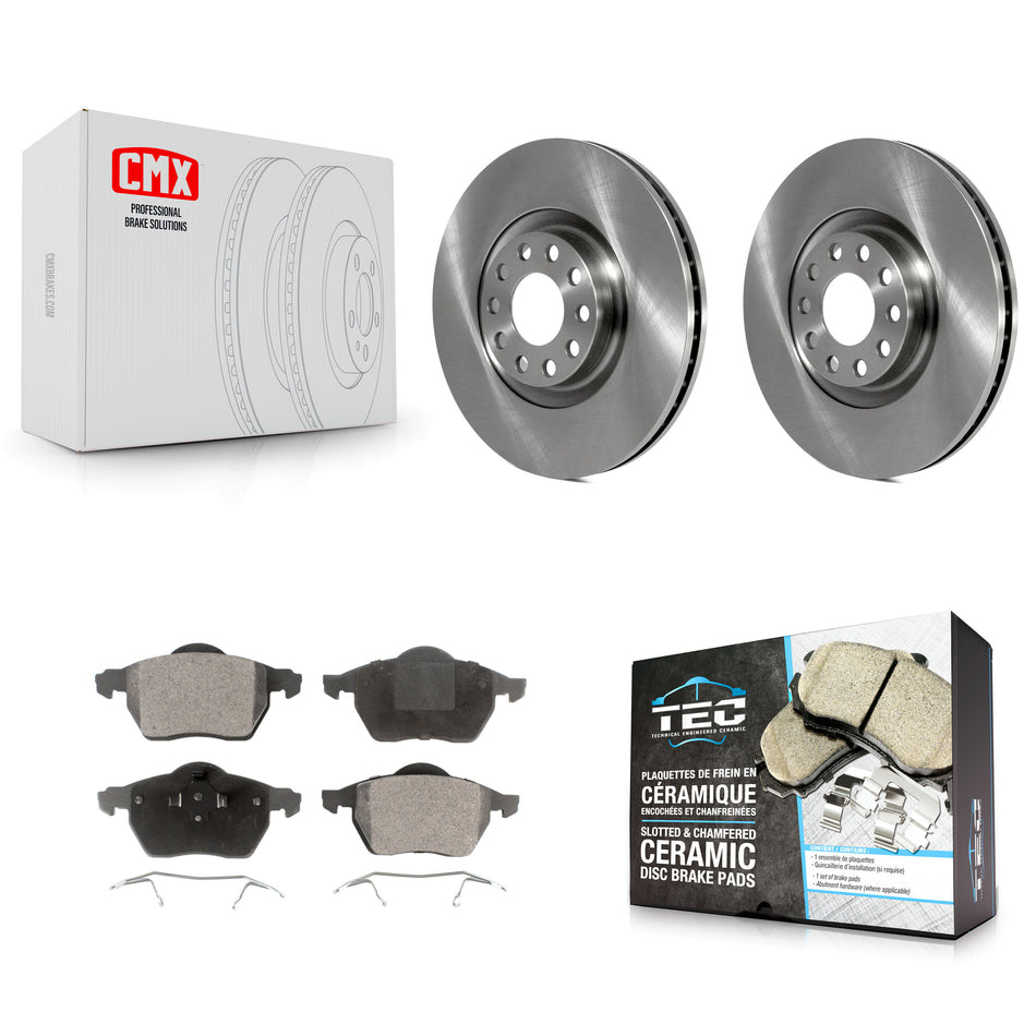 Front Disc Brake Rotors And Ceramic Pads Kit For 2000 Audi A6 Quattro With 320mm Diameter Rotor K8T-100365