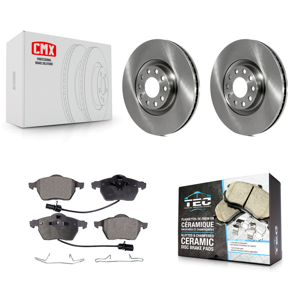 Front Disc Brake Rotors And Ceramic Pads Kit For 2000 Audi A6 Quattro With 320mm Diameter Rotor K8T-100366