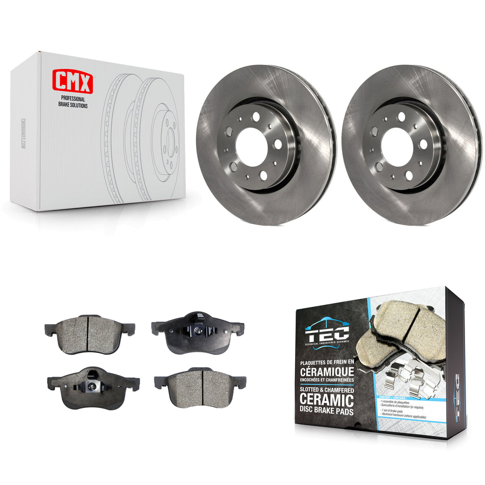 Front Disc Brake Rotors And Ceramic Pads Kit For Volvo S60 V70 XC70 S80 K8T-100373