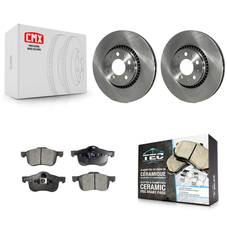 Front Disc Brake Rotors And Ceramic Pads Kit For Volvo S60 V70 XC70 S80 K8T-100375