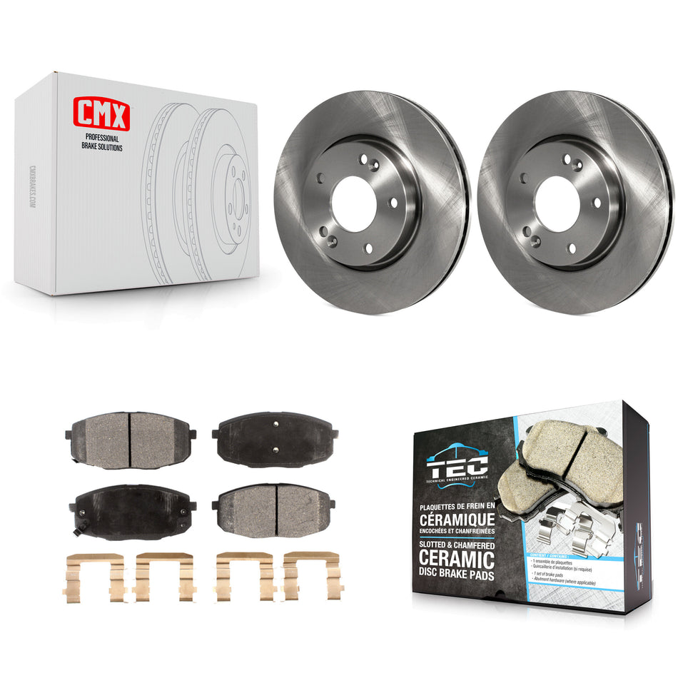 Front Disc Brake Rotors And Ceramic Pads Kit For Hyundai Elantra K8T-100389
