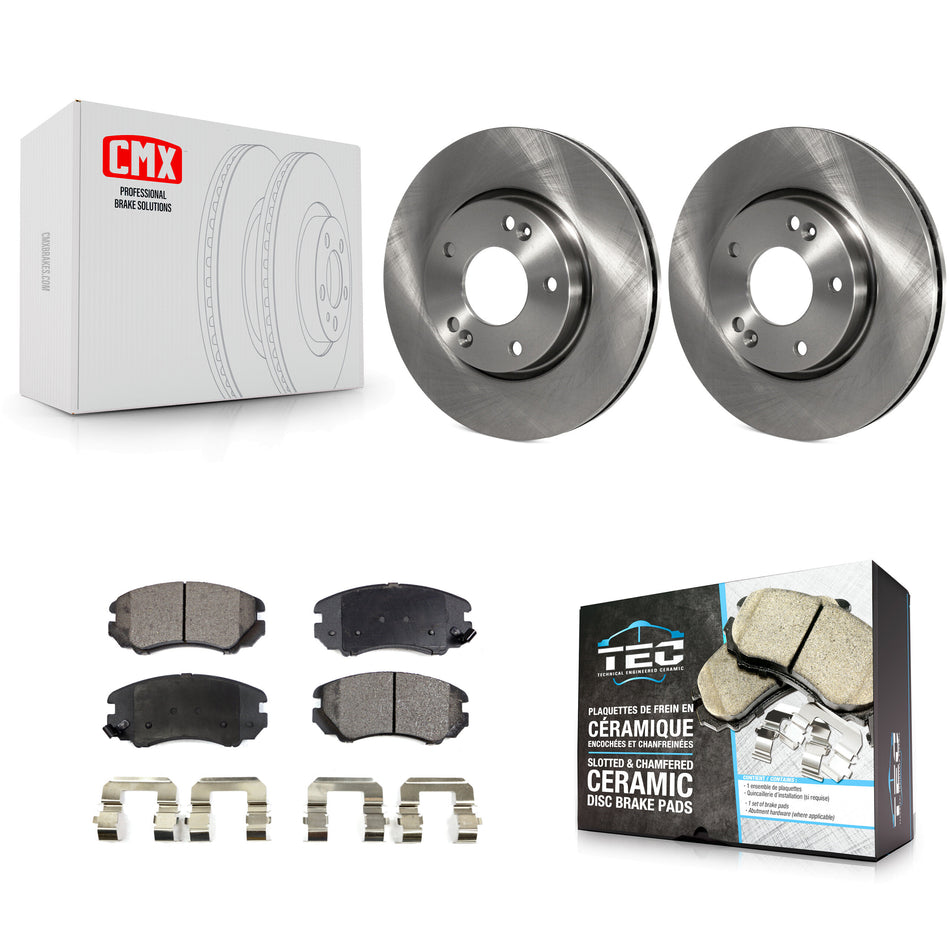 Front Disc Brake Rotors And Ceramic Pads Kit For Hyundai Kia Sonata Soul Sportage Tucson Optima Tiburon Magentis K8T-100392