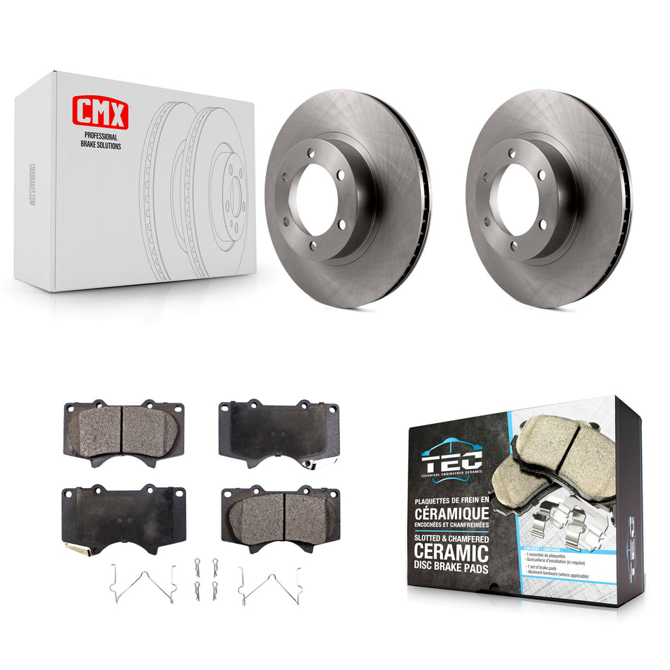Front Disc Brake Rotors And Ceramic Pads Kit For Toyota 4Runner Lexus GX470 K8T-100414