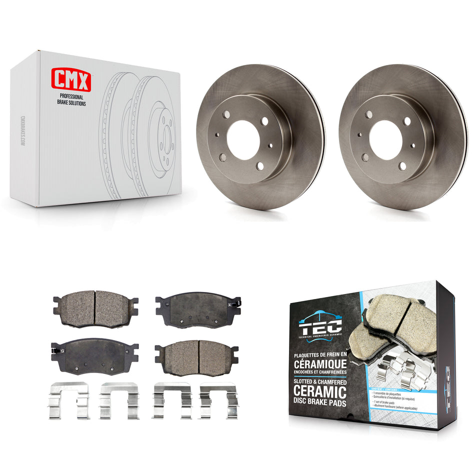 Front Disc Brake Rotors And Ceramic Pads Kit For 2006 Hyundai Accent Hatchback K8T-100416