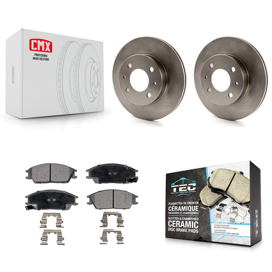 Front Disc Brake Rotors And Ceramic Pads Kit For 2000-2005 Hyundai Accent K8T-100417