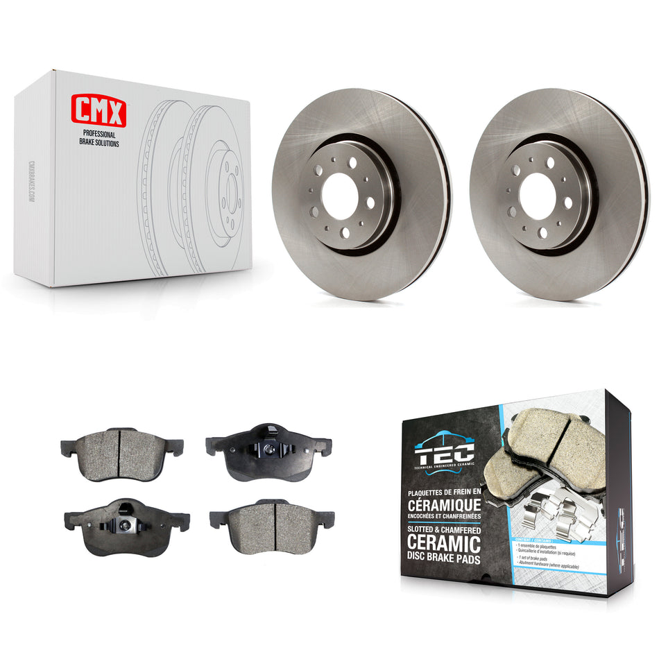 Front Disc Brake Rotors And Ceramic Pads Kit For 2008 Volvo S60 With 316mm Diameter Rotor K8T-100431
