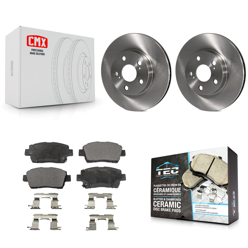 Front Disc Brake Rotors And Ceramic Pads Kit For 2004-2009 Toyota Prius K8T-100443