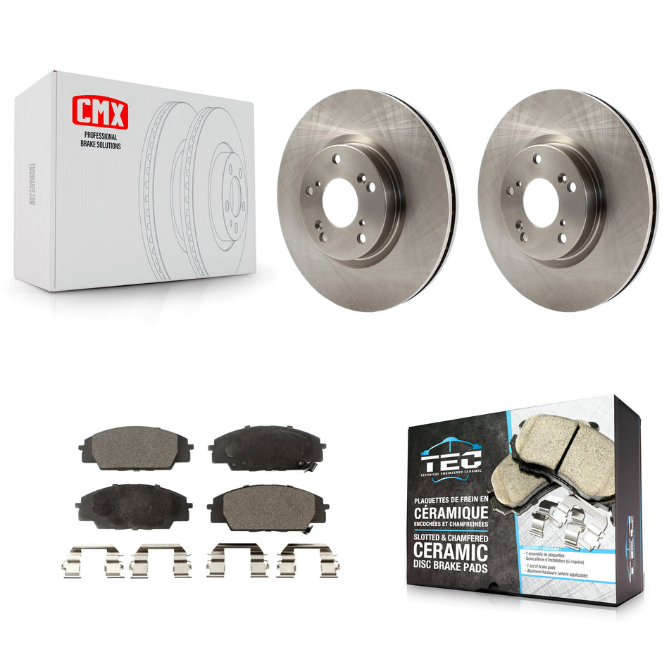 Front Disc Brake Rotors And Ceramic Pads Kit For Honda Civic Acura RSX CSX K8T-100444