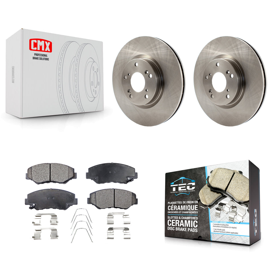 Front Disc Brake Rotors And Ceramic Pads Kit For Honda Civic CR-V Acura ILX K8T-100445