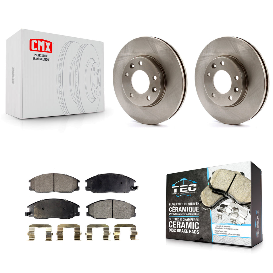 Front Disc Brake Rotors And Ceramic Pads Kit For Kia Sedona K8T-100446