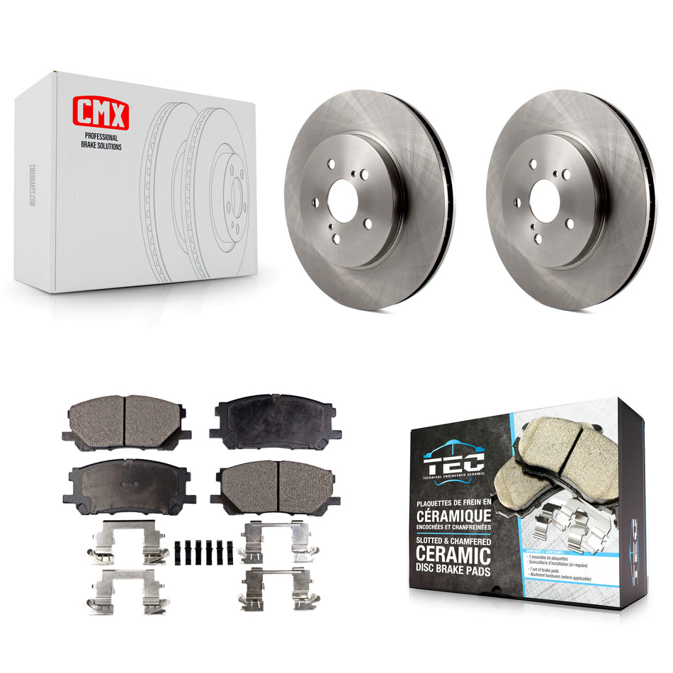 Front Disc Brake Rotors And Ceramic Pads Kit For Lexus Toyota Highlander RX350 RX330 RX400h K8T-100455