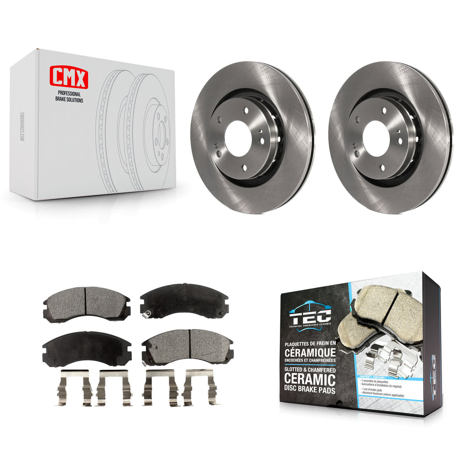 Front Disc Brake Rotors And Ceramic Pads Kit For Mitsubishi Lancer Outlander PHEV K8T-100457