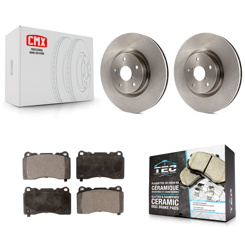 Front Disc Brake Rotors And Ceramic Pads Kit For Subaru Impreza WRX STI K8T-100459