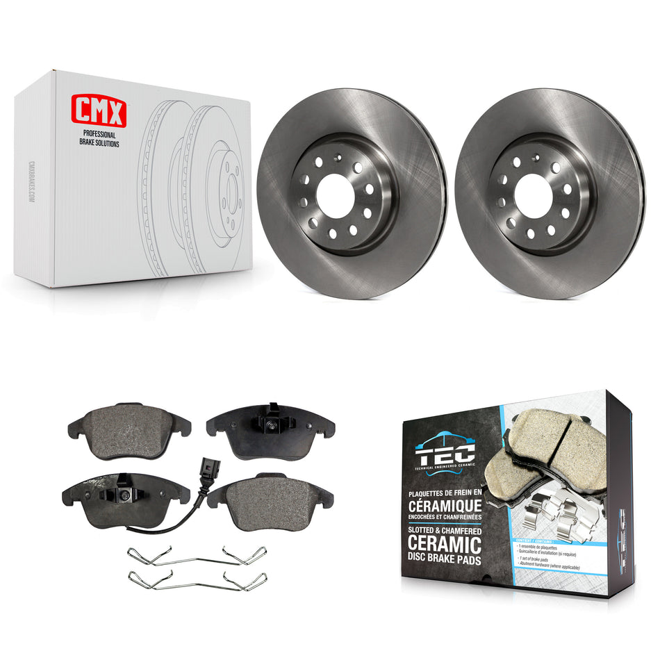 Front Disc Brake Rotors And Ceramic Pads Kit For Volkswagen Passat Tiguan Audi Q3 Quattro Limited K8T-100469