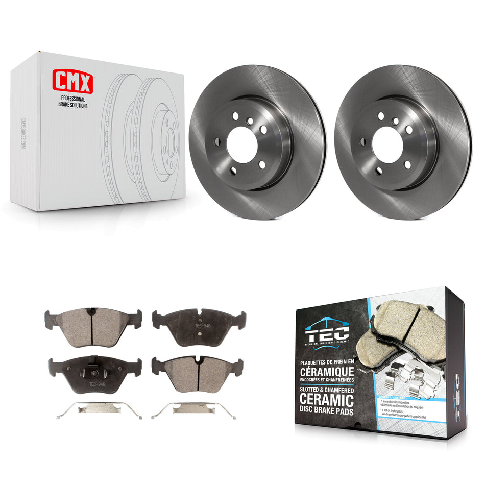 Front Disc Brake Rotors And Ceramic Pads Kit For 2004-2010 BMW X3 K8T-100474