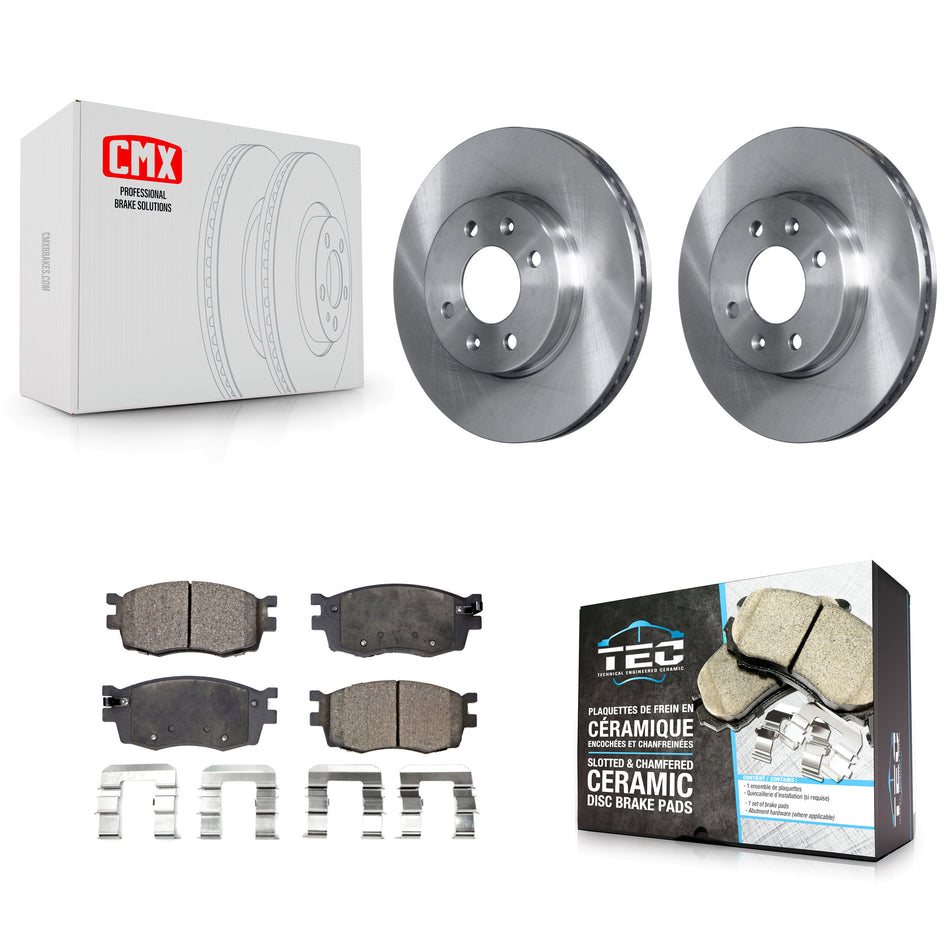 Front Disc Brake Rotors And Ceramic Pads Kit For Hyundai Accent Kia Rio Rio5 K8T-100479