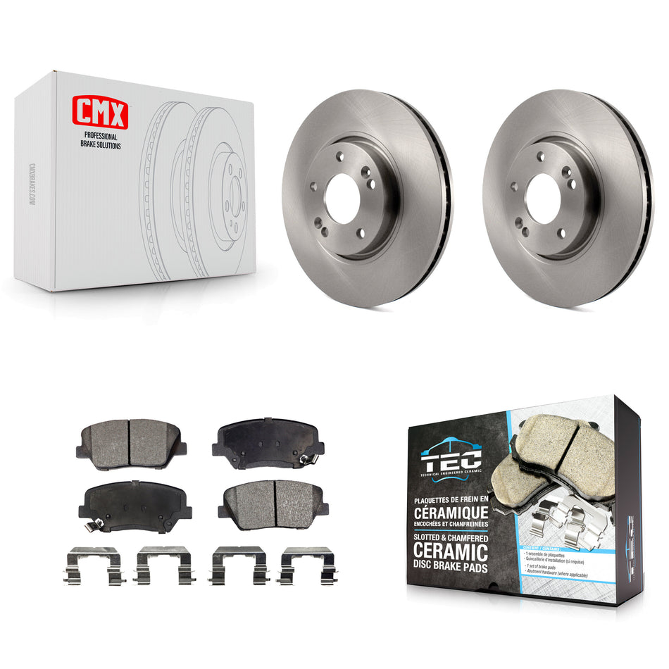 Front Disc Brake Rotors And Ceramic Pads Kit For 2014-2017 Kia Rondo K8T-100486