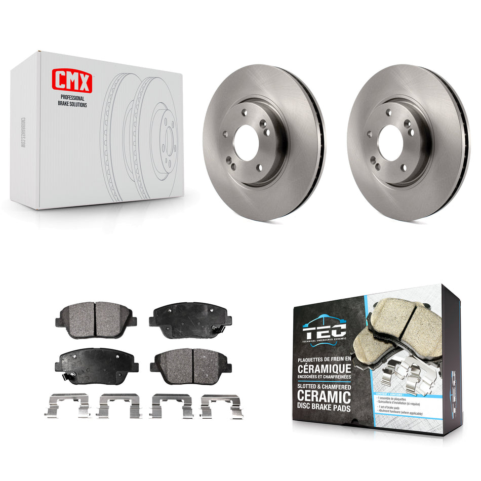 Front Disc Brake Rotors And Ceramic Pads Kit For Hyundai Sonata Kia Optima K8T-100487