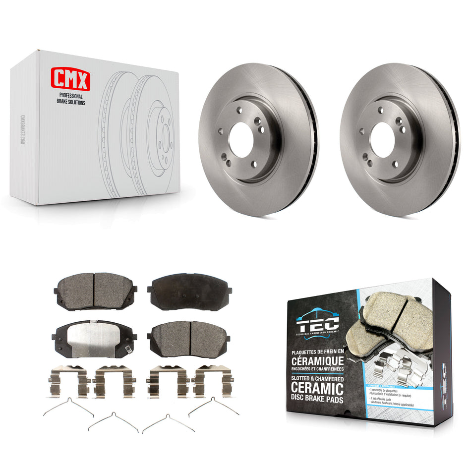 Front Disc Brake Rotors And Ceramic Pads Kit For 2016 Hyundai Sonata FULL HYBRID EV-GAS (FHEV) engine K8T-100491