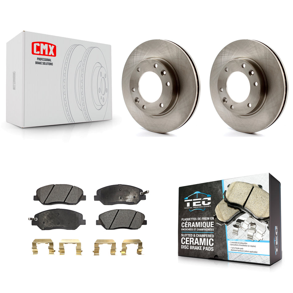 Front Disc Brake Rotors And Ceramic Pads Kit For Kia Sedona Hyundai Entourage K8T-100497