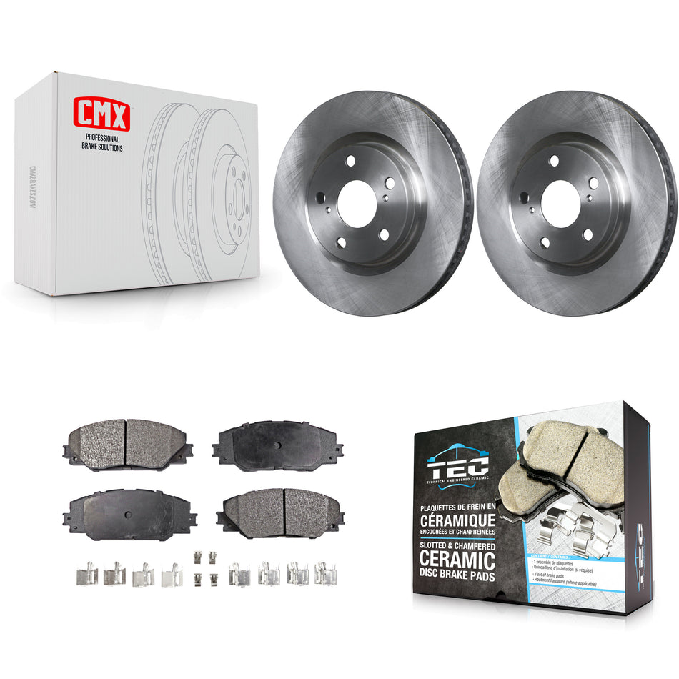 Front Disc Brake Rotors And Ceramic Pads Kit For Toyota RAV4 Scion tC Matrix Pontiac Vibe Corolla iM Mirai K8T-100500