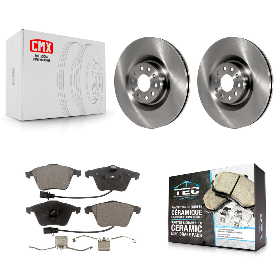 Front Disc Brake Rotors And Ceramic Pads Kit For Volkswagen Passat CC Golf R R32 K8T-100503