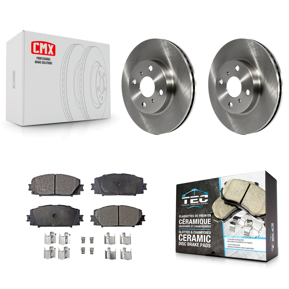 Front Disc Brake Rotors And Ceramic Pads Kit For Toyota Yaris Prius C Scion iQ K8T-100505