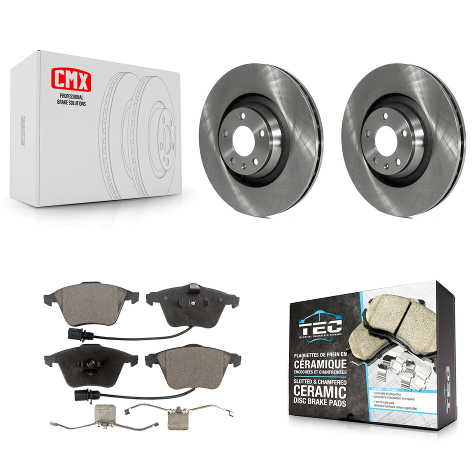 Front Disc Brake Rotors And Ceramic Pads Kit For Audi A6 Quattro With 347mm Diameter Rotor K8T-100513